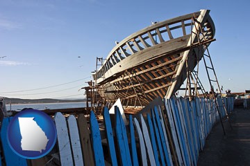 fishing boat construction - with Georgia icon