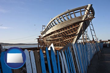 fishing boat construction - with North Dakota icon