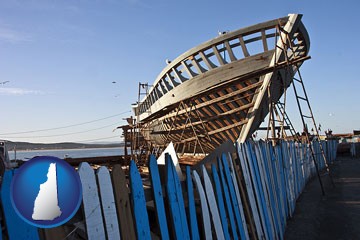 fishing boat construction - with New Hampshire icon