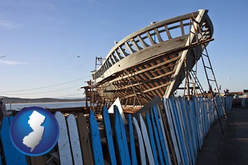 fishing boat construction - with New Jersey icon