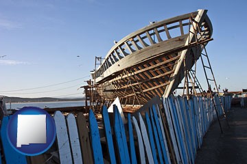 fishing boat construction - with New Mexico icon