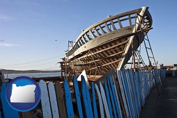 fishing boat construction - with Oregon icon