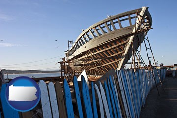 fishing boat construction - with Pennsylvania icon