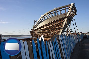 fishing boat construction - with South Dakota icon