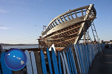 fishing boat construction - with Hawaii icon